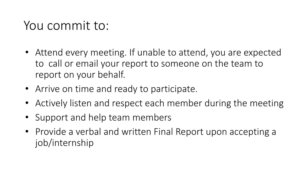 you commit to