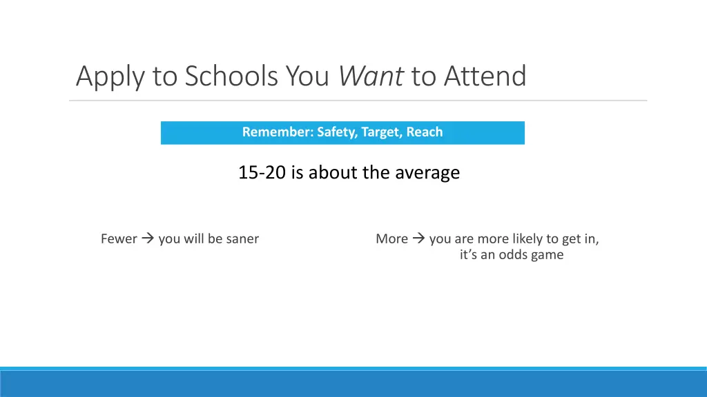 apply to schools you want to attend