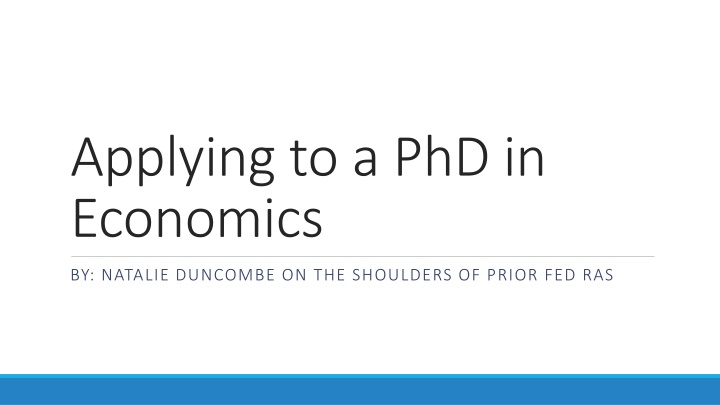 applying to a phd in economics