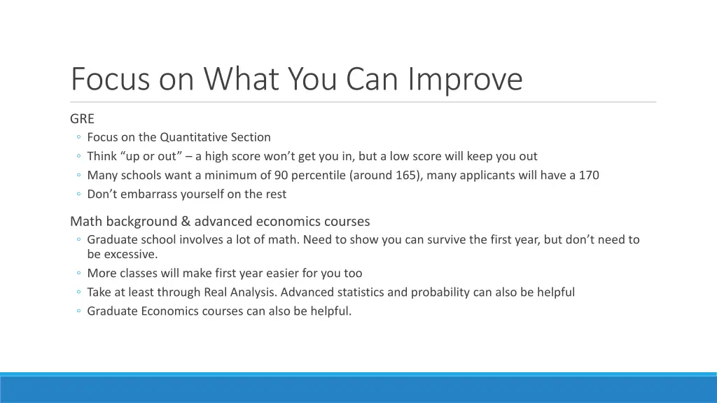 focus on what you can improve