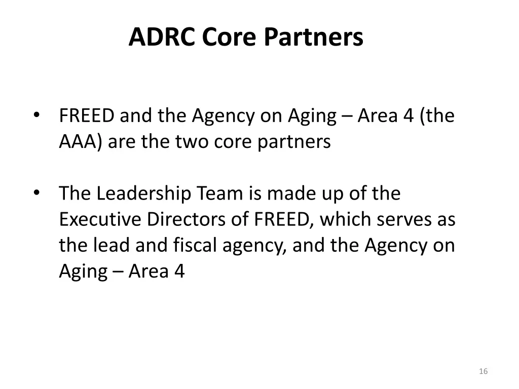 adrc core partners