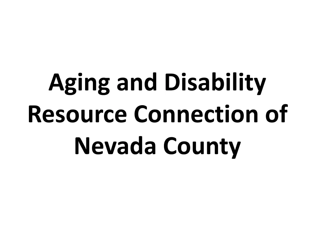 aging and disability resource connection