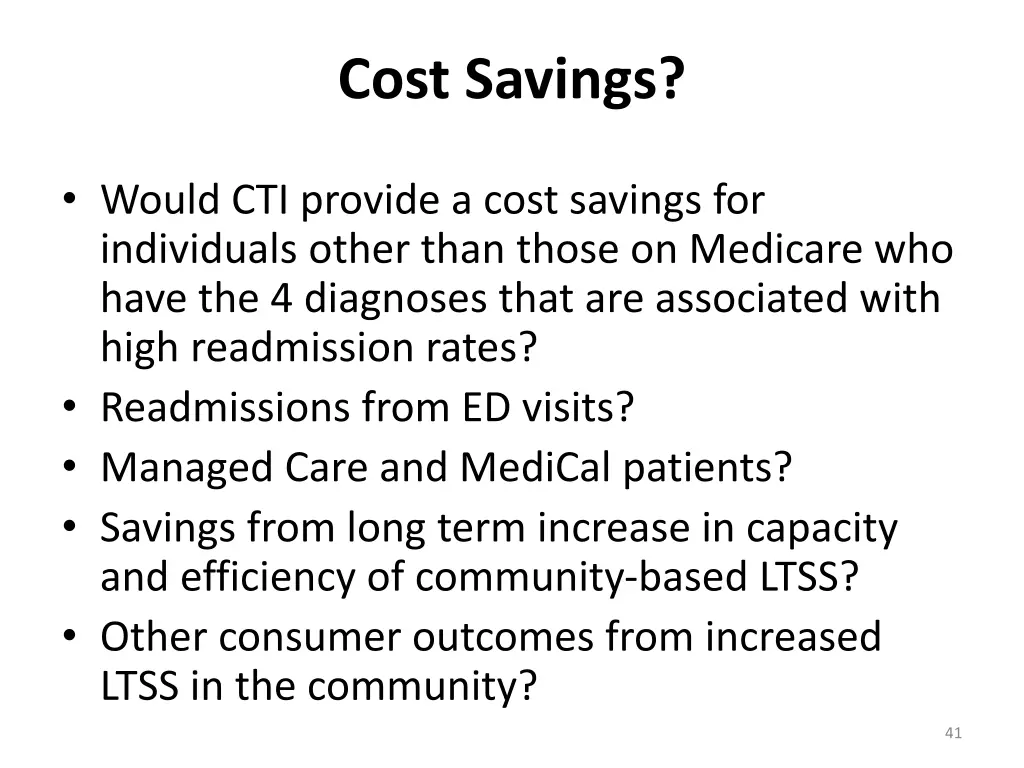 cost savings