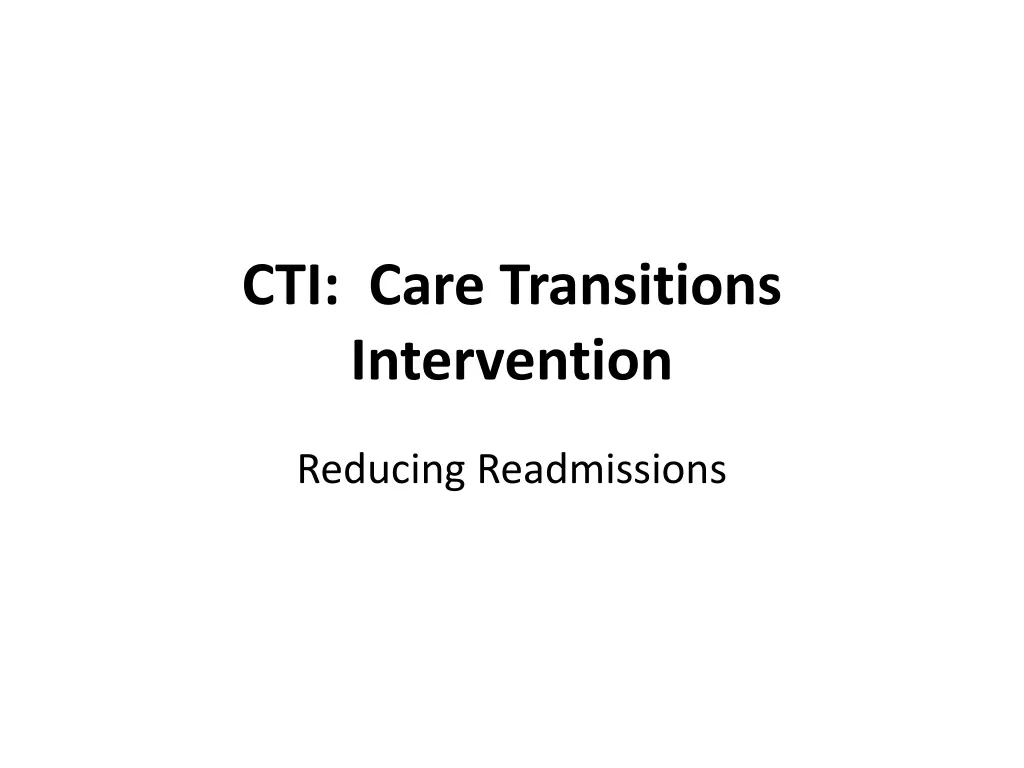cti care transitions intervention