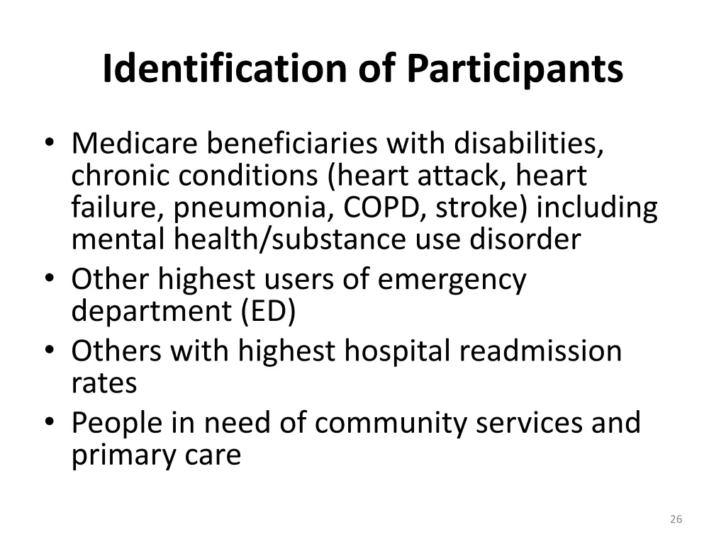 identification of participants