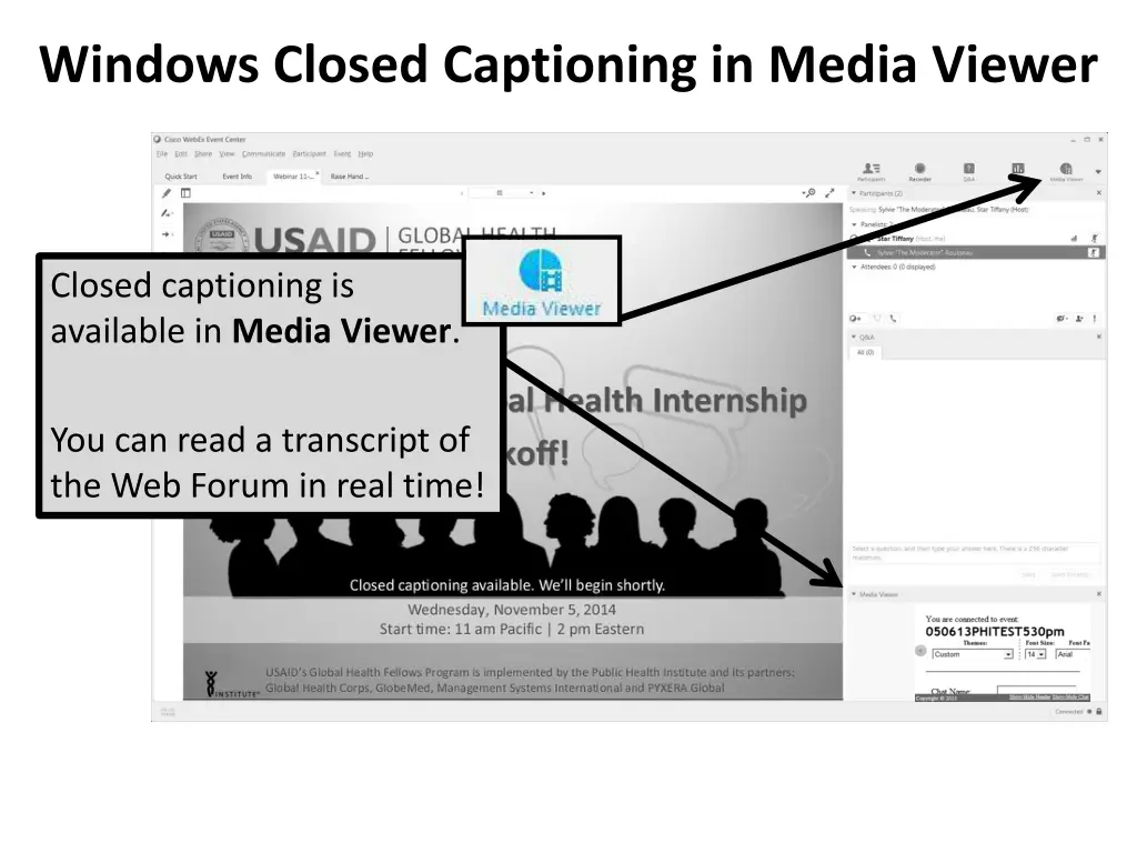 windows closed captioning in media viewer