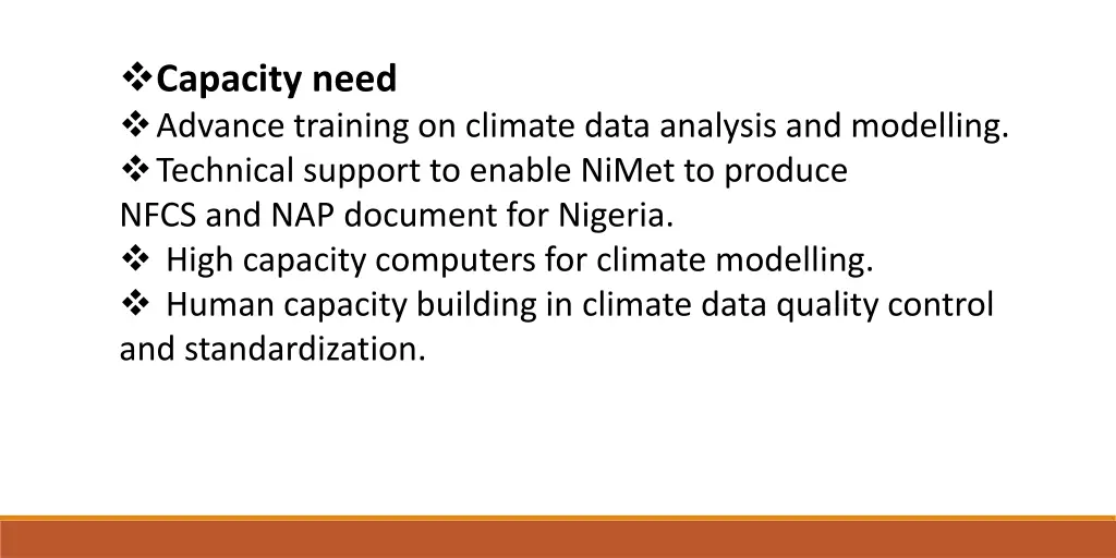 capacity need advance training on climate data