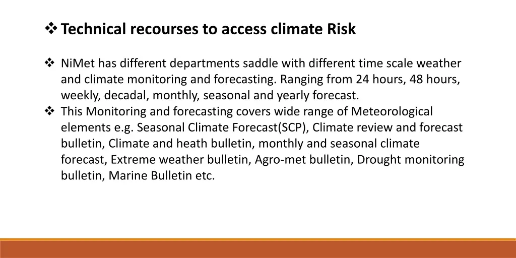 technical recourses to access climate risk