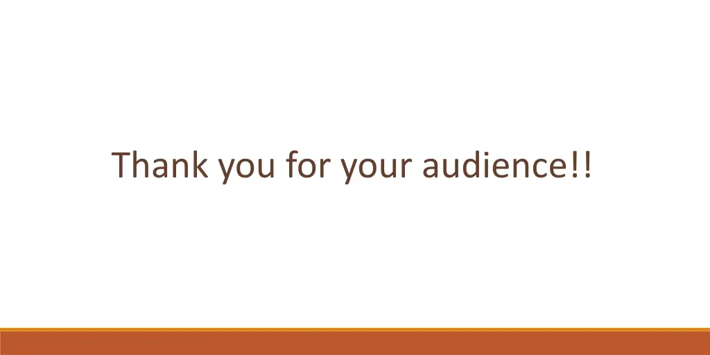 thank you for your audience
