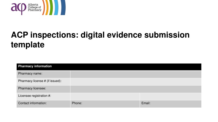 acp inspections digital evidence submission