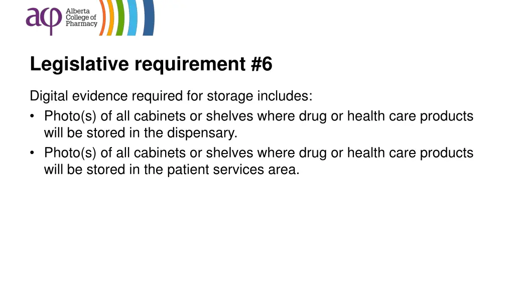 legislative requirement 6