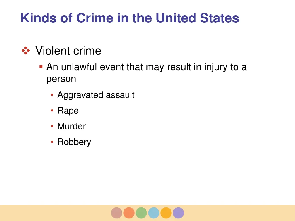 kinds of crime in the united states 1