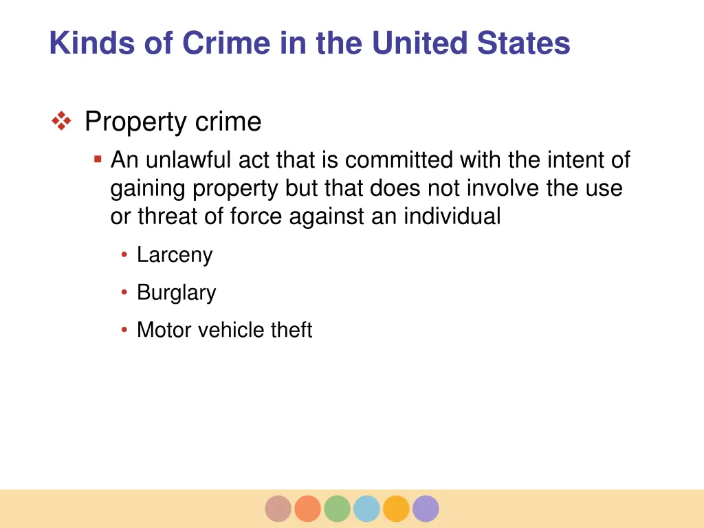 kinds of crime in the united states 2