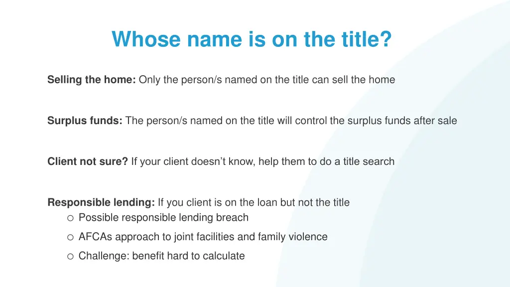 whose name is on the title