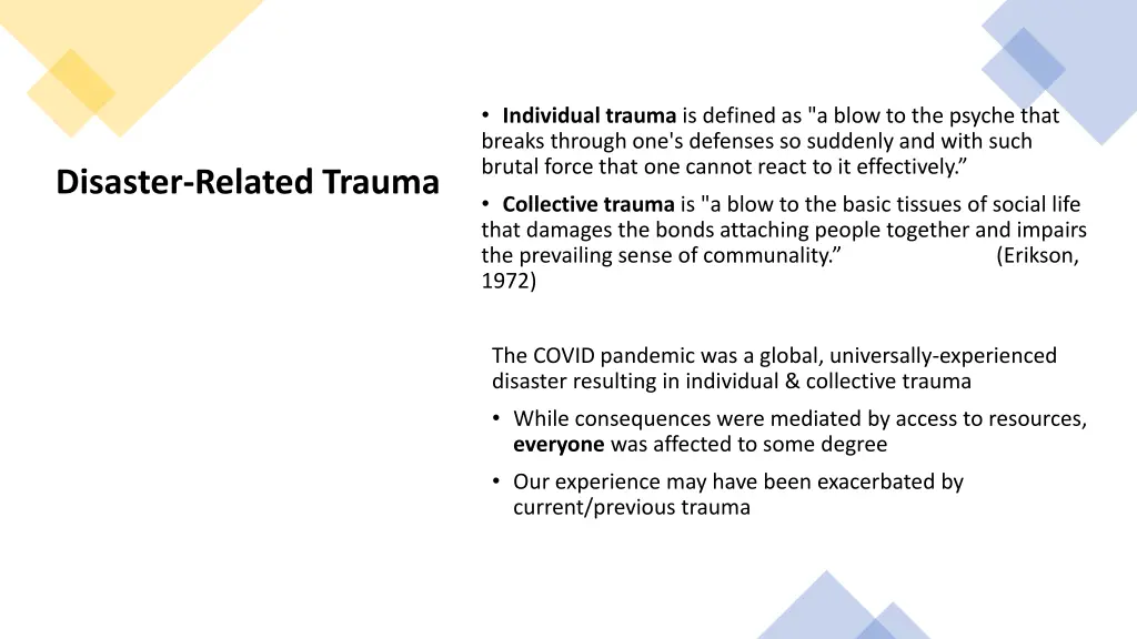 individual trauma is defined as a blow