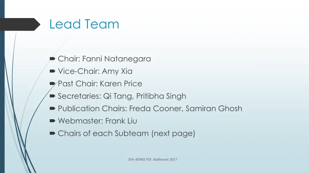 lead team