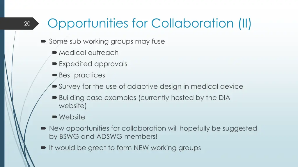 opportunities for collaboration ii