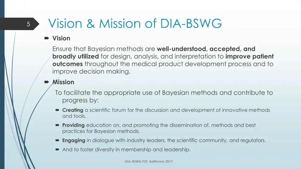 vision mission of dia bswg