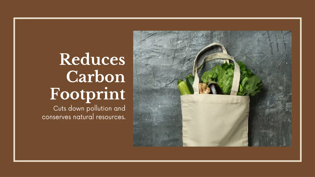 reduces carbon footprint