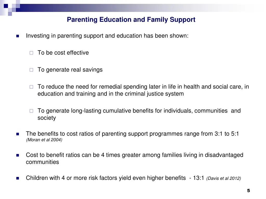parenting education and family support