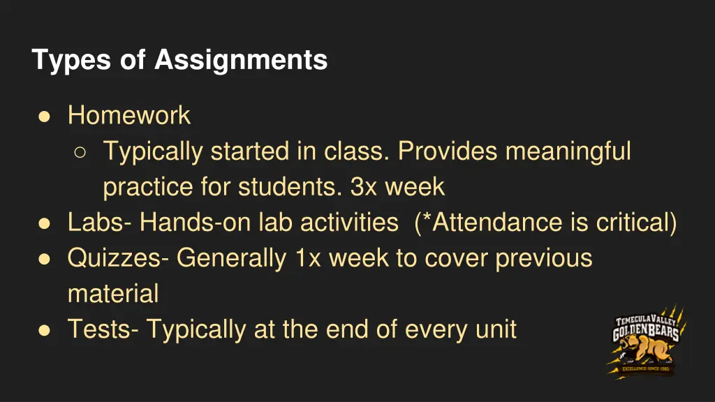 types of assignments