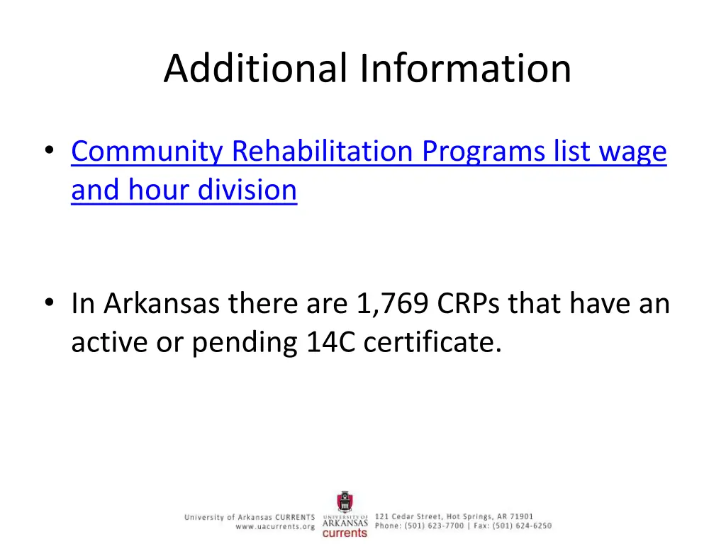 additional information