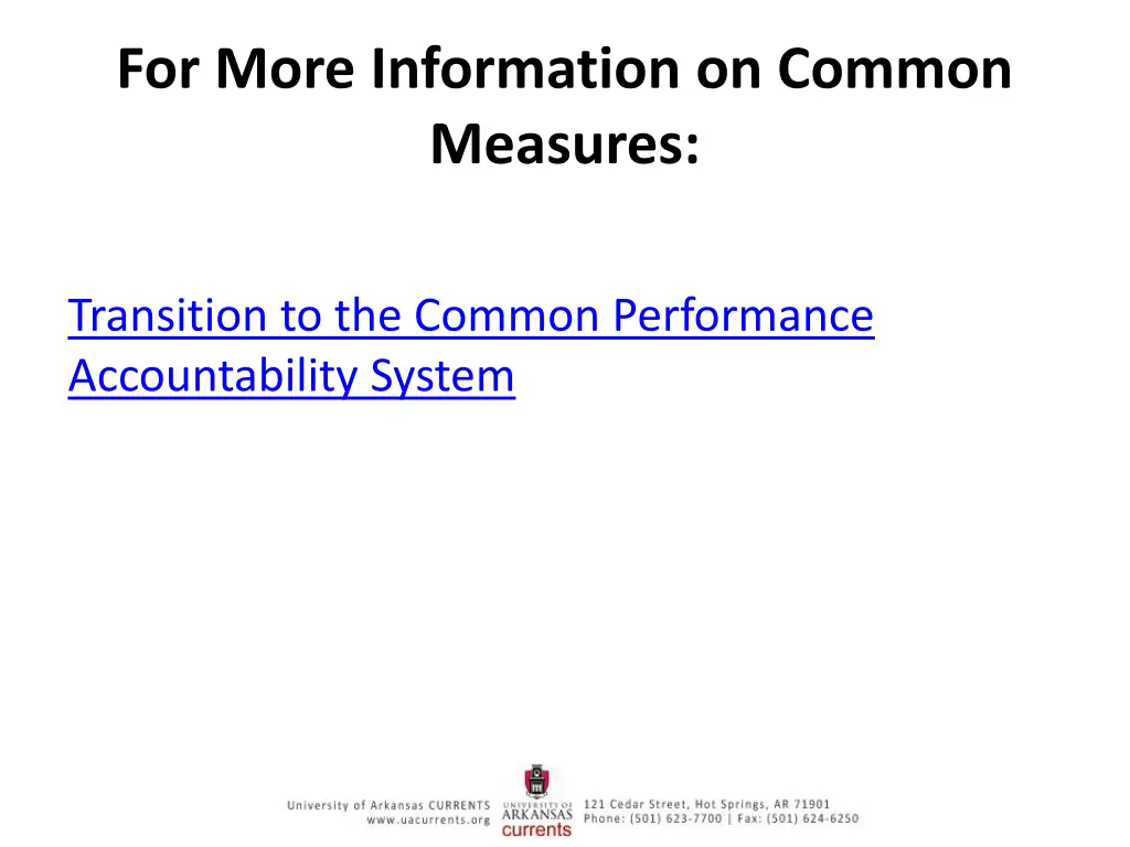 for more information on common measures