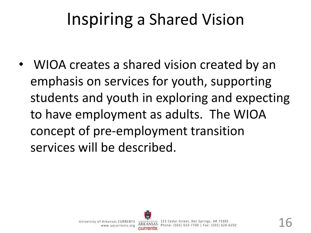 inspiring a shared vision