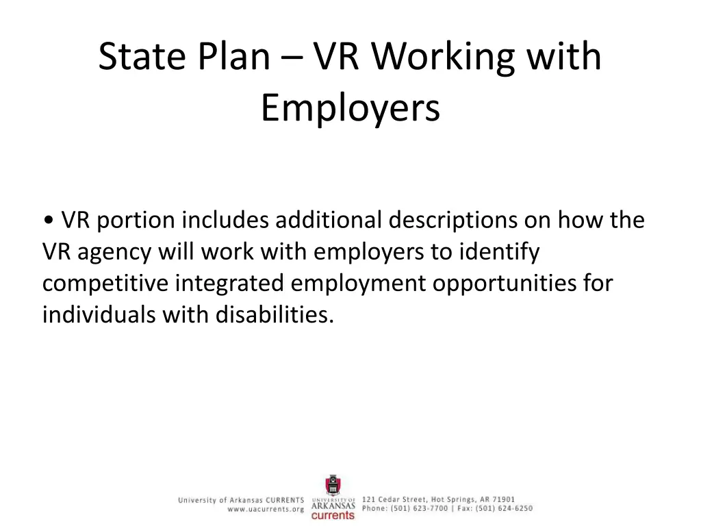 state plan vr working with employers
