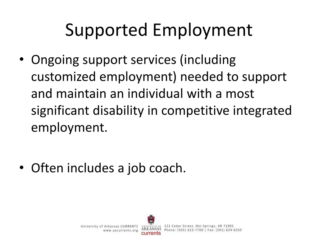 supported employment