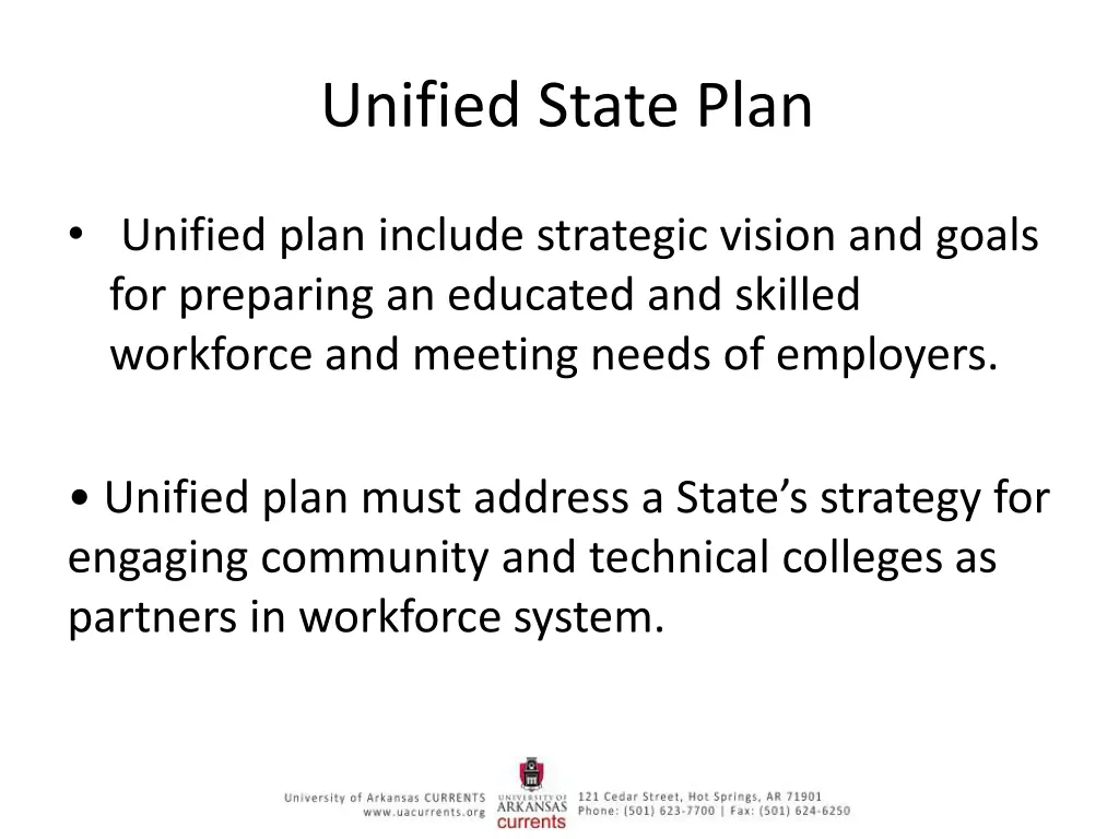 unified state plan