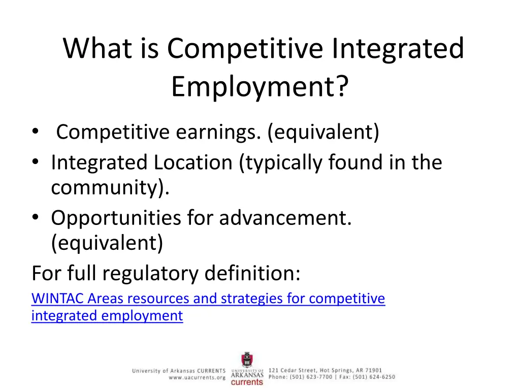 what is competitive integrated employment