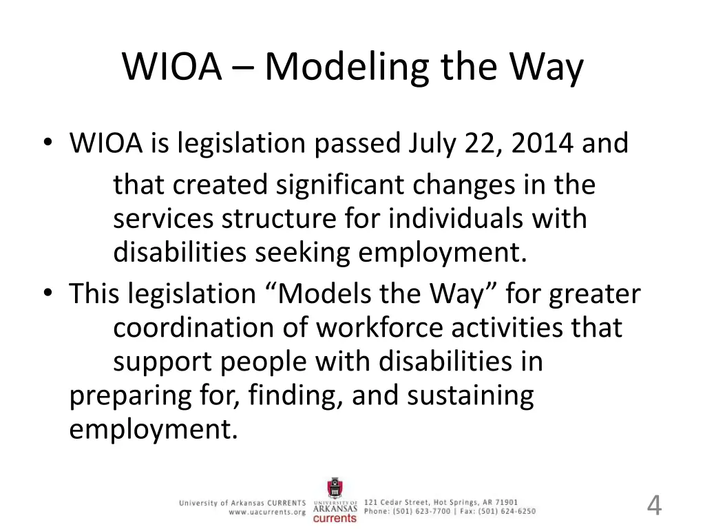 wioa modeling the way