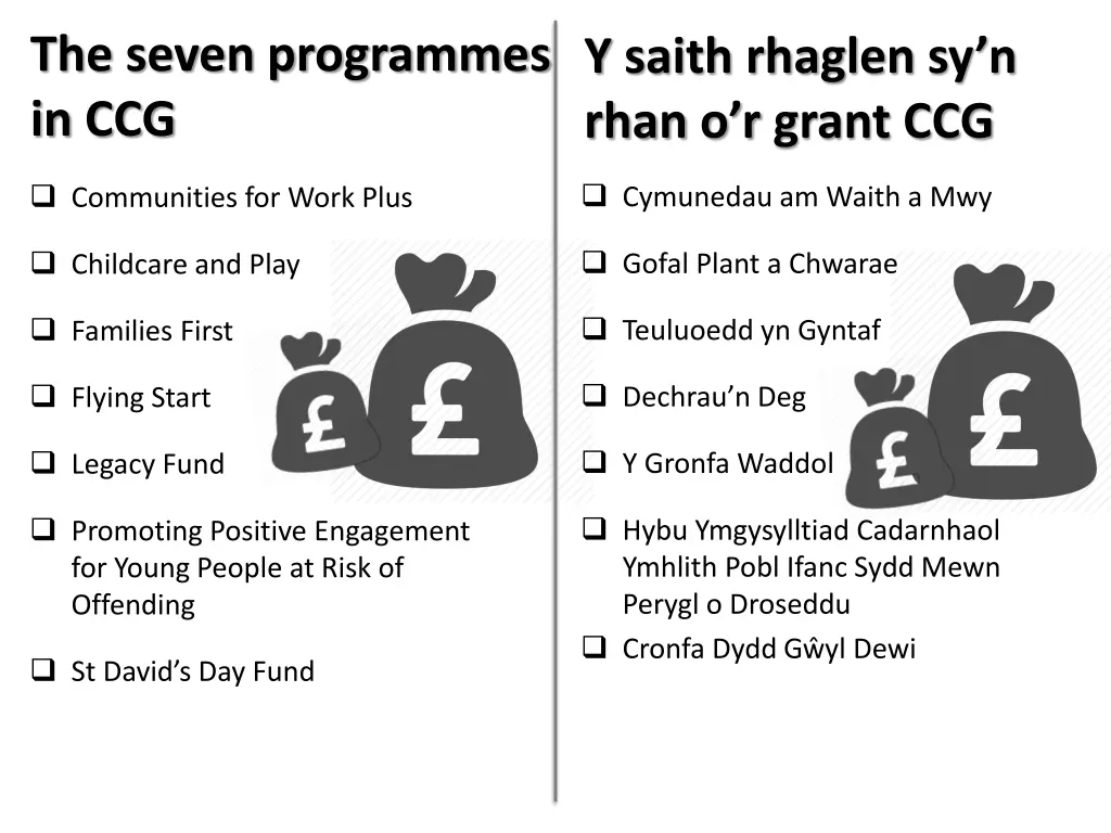 the seven programmes in ccg