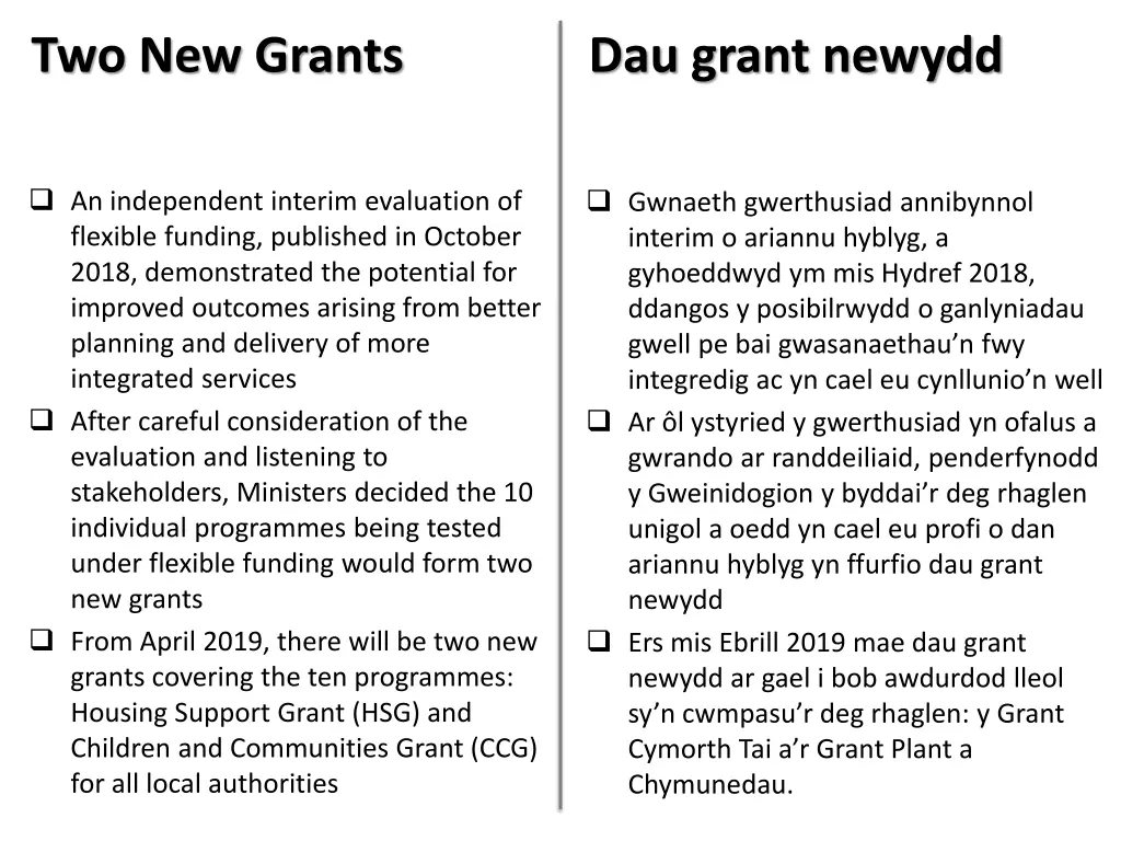 two new grants
