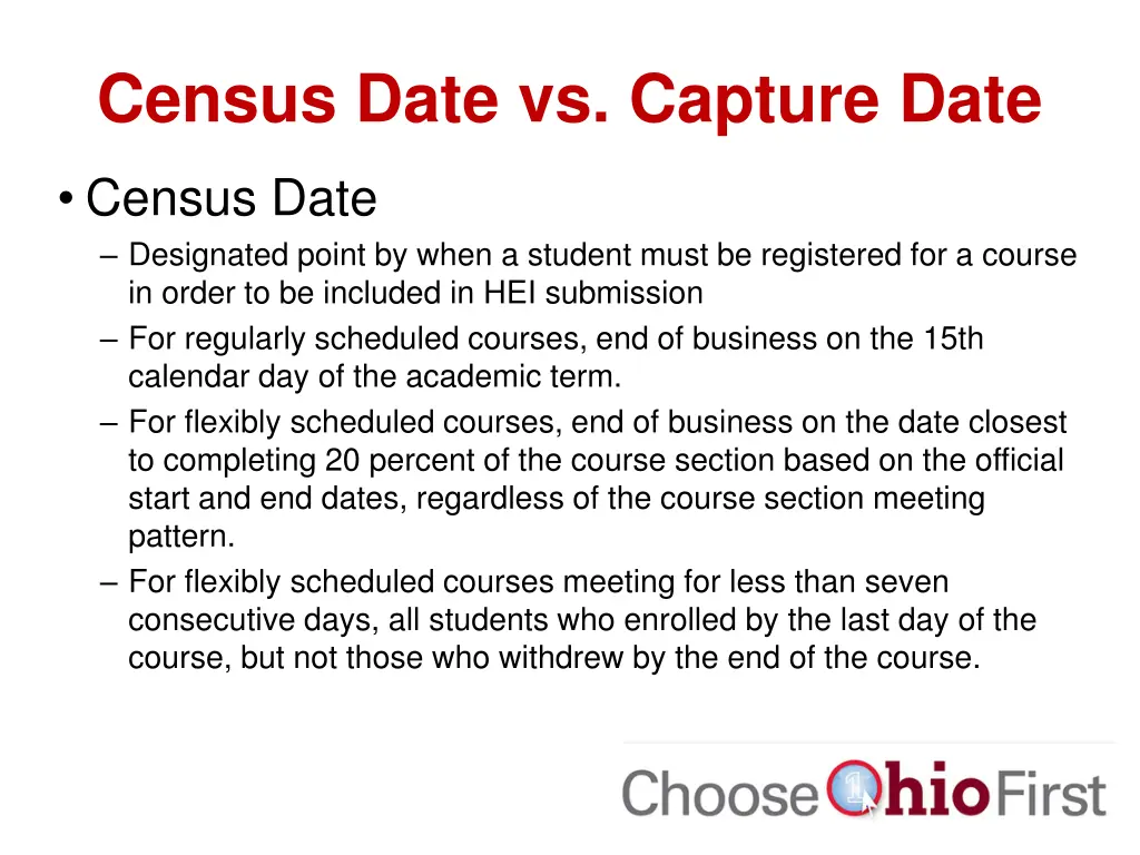 census date vs capture date