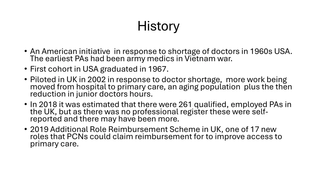 history