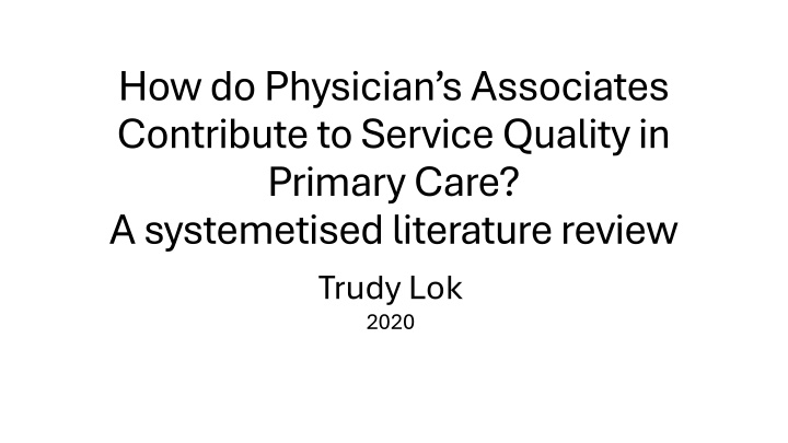 how do physician s associates contribute