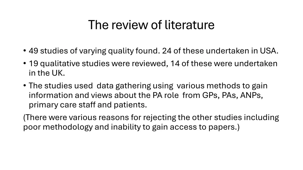 the review of literature