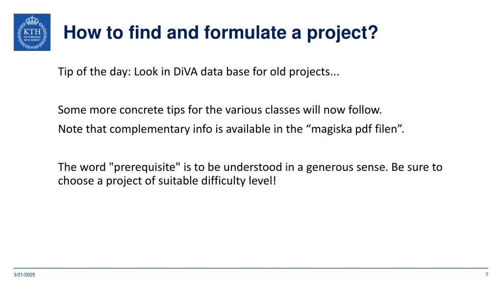how to find and formulate a project