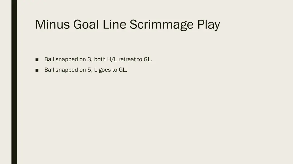 minus goal line scrimmage play
