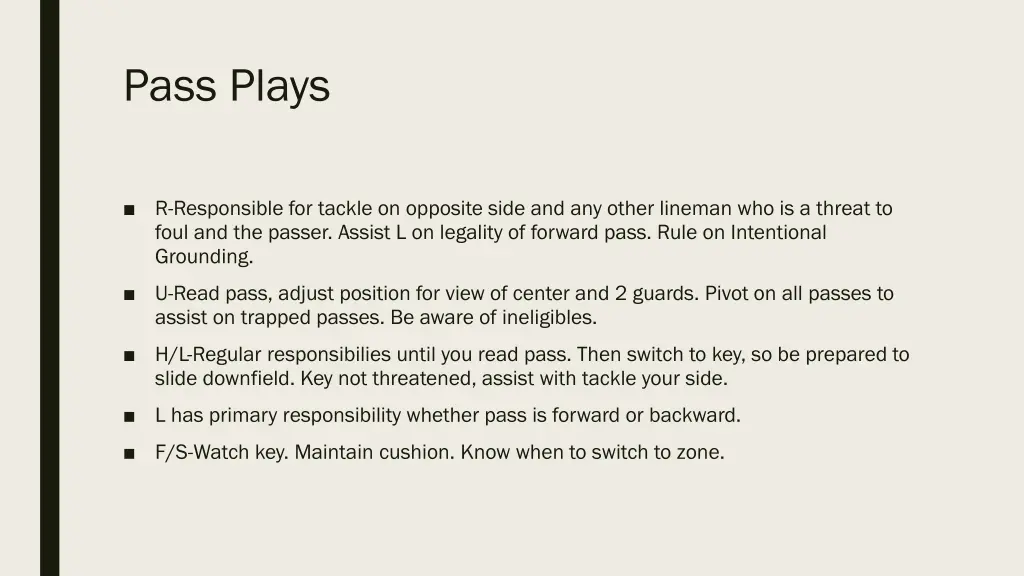 pass plays