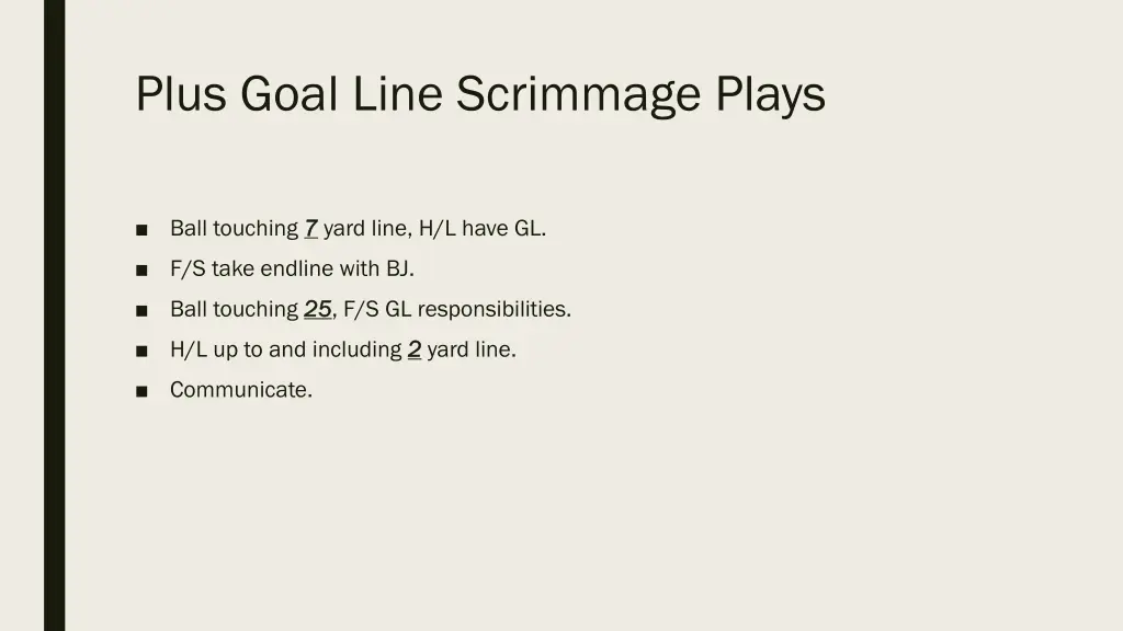 plus goal line scrimmage plays