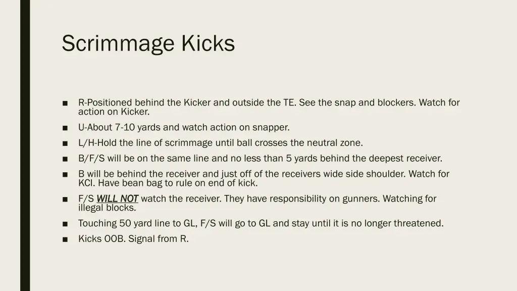 scrimmage kicks
