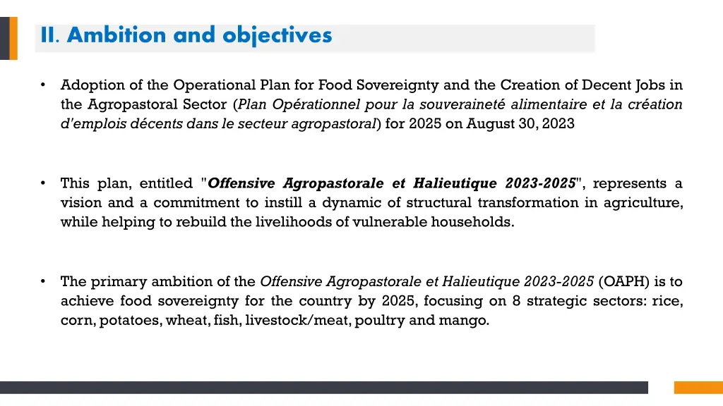 ii ambition and objectives
