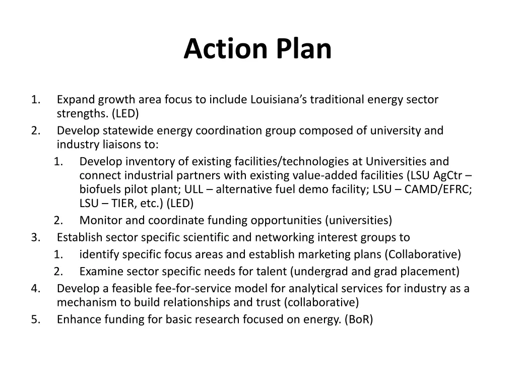 action plan