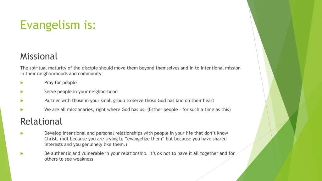 evangelism is