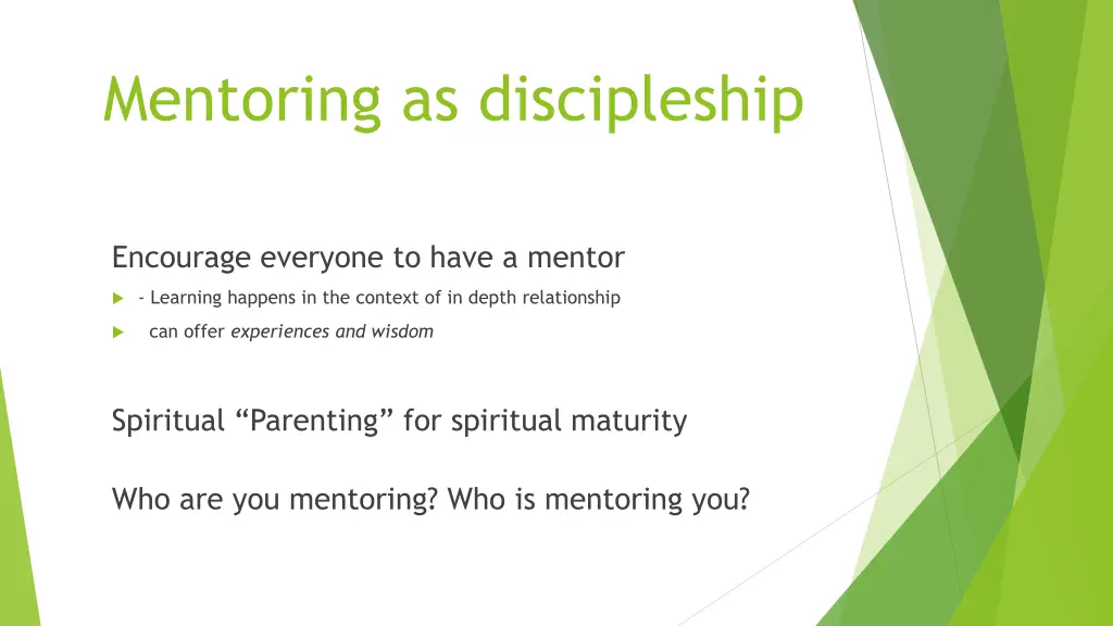 mentoring as discipleship