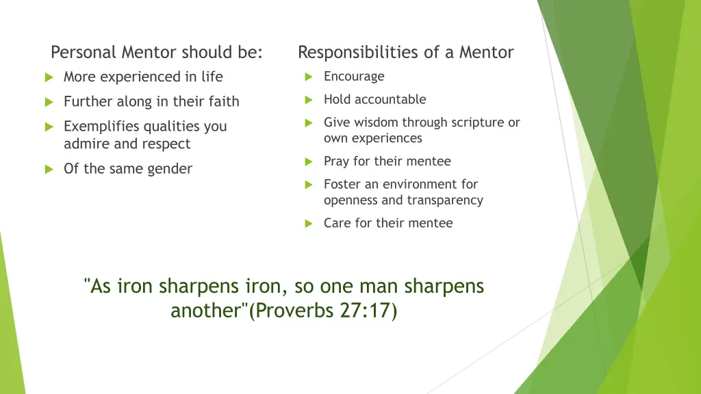 personal mentor should be