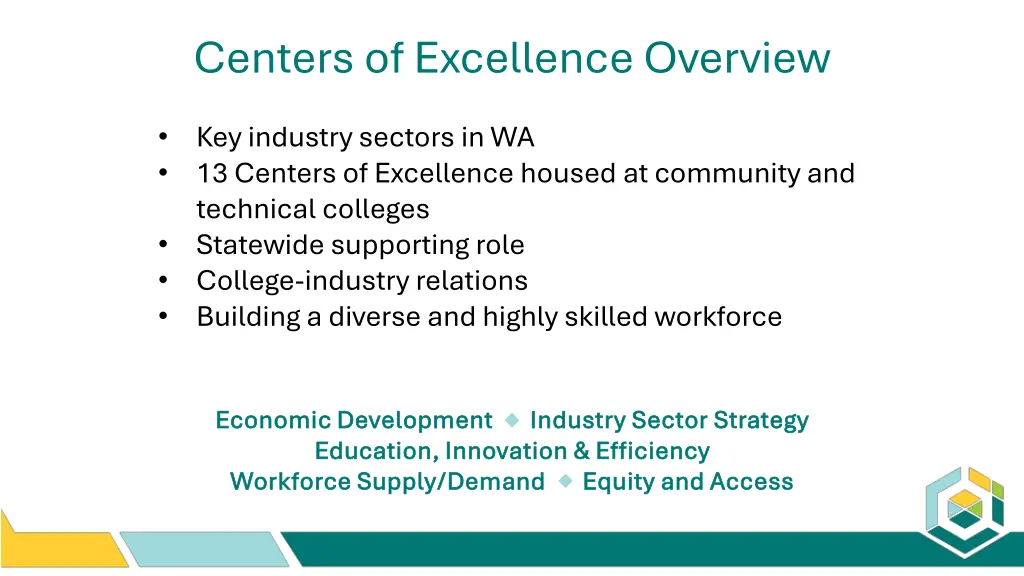 centers of excellence overview